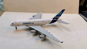 Airbus A380 Diecast Airplane Model with Landing Gears and Stand for Display Collection Souvenirs Gift Items 8 Inches