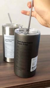 Termos Kopi Americano Tumblr Cup 600 ML Botol Minum Stainless Steel Mug Cangkir Vakum Sedotan