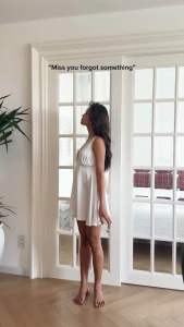 DAPHALE - Đầm ngủ cổ V phối ren lụa satin Tiff - Sleepdress