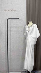 Maroo - Shara Kaftan Dress & Gamis Dress Kaftan Satin Lebaran Terbaru