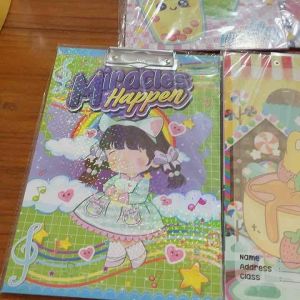 Papan Ujian/ Papan Dada/ Clipboard + Whiteboard Fancy Karakter