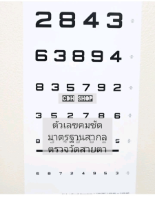 แผ่นวัดสายตาสั้น-ยาว ชนิดตัวเลข ระยะ 6 เมตร ขนาด 26x76 ซม ไม้บังตา eye occluder ไม้บังตา Pinhole  ชนิด 14 รูเข็ม (Lorgnette Occluder) ไม้บังตา 2 in 1 ไม้บังตาลายการ์ตูนสำหรับเด็ก