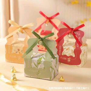 Túi hộp quà cưới bánh kẹo socola son LaDy Hộp quà Vintage kèm ruy băng hộp đựng bánh quà tặng trung thu hộp quà cưới