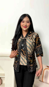 Atasan Batik Modern – Blouse Wanita Muslimah Lengan 3/4 Blouse Wanita Lengan Tiga Perempat atasan wanita modern blouse semi formal blouse semi formal baju wanita kekinian blouse murah berkualitas