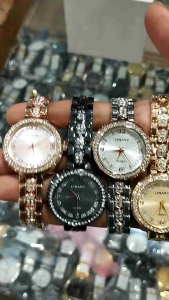 |||Bisa COD||| JAM TANGAN FASHION PERMATA WANITA.GRATIS BATERAI CADANGAN.