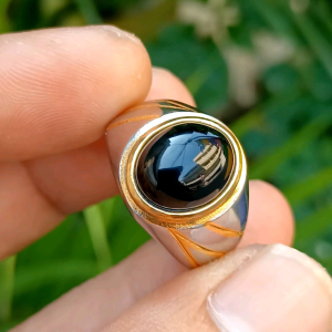 CINCIN BATU AKIK BLACK ONYX MEWAH & ELEGAN
