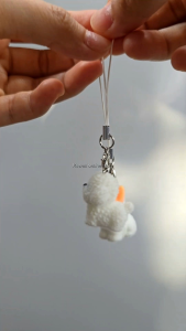 Gantungan HP / Kunci Phone Strap Lanyard Pendant Kucing Doggy Keychain Lucu Bulu Halus Bag Charm