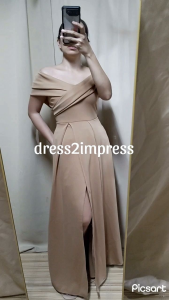 Juliana Neoprene Long Dress Gown