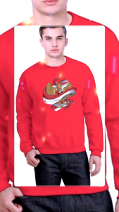 Baju cowok Atasan lengan panjang BENDERA MERAH PUTIH Baju distro pria