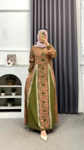 GAMIS TWILL CAP MALAMAN MOTIF KEKINIAN TERBARU RAYON BUSUI FRIENDLY BY FARUZ BATIK PEKALONGAN
