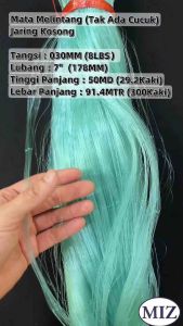 030 x 7" ( 178MM ) x 50MD ( 29.2 Kaki ) x 91.4MTR Warna Hijau Mata Melintang Fishing Net Jaring Tangsi Pukat Ikan