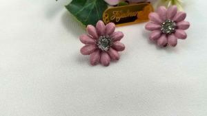 Hijabnur1 - Sepasang Anting Klip Hijab - Anting Jepit Bunga Handmade A76