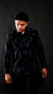 Kemeja Batik Pria Lengan Panjang Pedro Baju Batik Cowok Formal Casual Slim fit Laskala Azmil Batik Terbaru