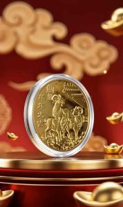 Ziyang 2027 Year of the Goat Three Suns Bring Fortune Feng Shui Gold Coin Set Wealth Blessing Pouch