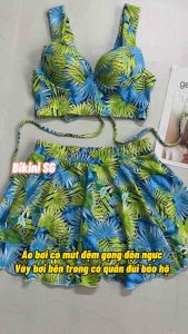Đồ bơi nữ sét gọng váy kín đáo áo tắm bikini đi biển Sài Gòn