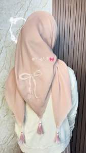 Hijab Segi Empat Paris Tassel Pita Girly || Paris Jambul Pita New Model || Jilbab Paris Tassel Payet