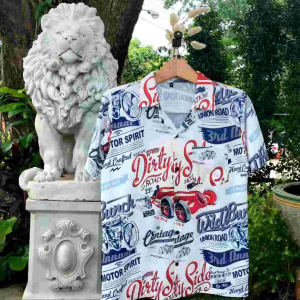 เสื้อเชิ้ตฮาวาย พร้อมส่ง ไหมอิตาลีเกรด A ลายกราฟฟิค