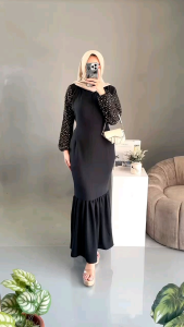 Dress Mermaid Diva Crinkle Mix Rayon Premium Reseleting Depan Busui Tali Samping Bawah Rempel