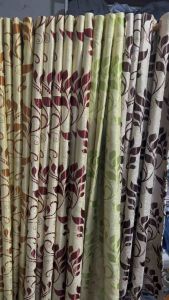 ผ้าม่านตาไก่ หน้าต่าง เป็นประตูสำเร็จรูป กันแสง 90% ผ้าหนา คุณภาพดี สีพื้นลายไบไม้