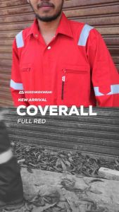 MokoWorkwear - Coverall Safety Red Merah Wearpack Safety