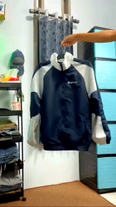 JACKET VARSITY VINTAGE SOFT PARASUT WATERPROOF ZIPPER MANTEL PRIA WANITA