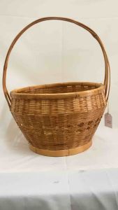 ตะกร้าไม้ไผ่ทรงกลม 12 นิ้ว ตะกร้าไปวัด ตะกร้าเก็บผัก