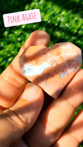 อาเกต สีชมพู ทรงหัวใจ🔸Pink Agate Heart