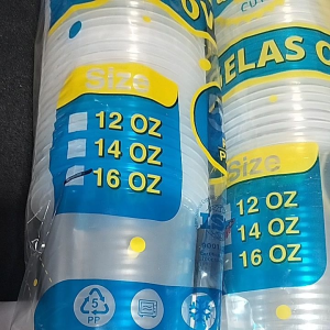 Gelas Plastik Oval 12oz 14oz 16oz + Tutup Isi 50 Pcs | U Cup PP 12 oz 14 oz 16 oz