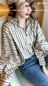 TM 4100 Kemeja Samantha striped import