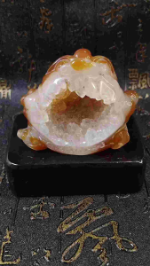 Natural Madagascar Collection Agate Crystal Toad Carved Ornament ACT02 #AgateCrystal