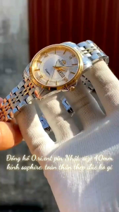 Đồng Hồ Nam size 40mm 2 lịch máy nhật kính sapphire chống xước dây vỏ thép không rỉ pin rin Nhật đồng hồ 0.rient