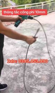 Dây thông cống lò xo phi 10 dài 15m + 1 đầu kết nối chuyên đánh đường ống phi 40 trở xuống