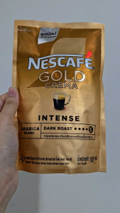 Nescafe Gold crema intense 100g เนสกาแฟโกล กาแฟดำ ไม่มีน้ำตาล หอมกาแฟเข้มข้นสุดๆ
