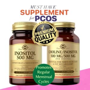 Solgar Choline/Inositol 350mg/500mg (100 Veggie Caps) for Brain Health Focus & Liver Support