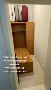 Storage bed  frame with cabinet customize for helper room/store room/bobm shelter/unity