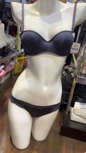 Bộ đồ lót cotton viền ren áo cúp ngang form đẹp quần lưới xuyên thấu