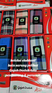 10 HELAI KAIN SARUNG PELIKAT GAJAH DUDUK ASIA BENANG 4000 SIAP JAHIT PEMBORONG & PERUNCIT
