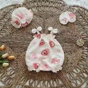 (3-12kg) Body 2 Dây Gấu Hồng NHÍM XÙ KIDS Cho Bé Gái Sơ Sinh Đầy Tháng Thôi Nôi Sinh Nhật Chất Đũi Xốp B064