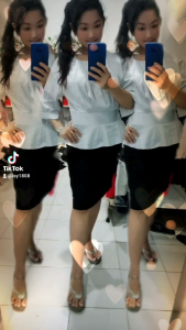 Dress wanita putih hitam