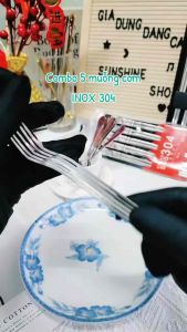 BỘ 5 MUỖNG INOX SUS 304-THÌA ĂN CƠM INOX SUS 304 CAO CAP -THIA INOX 304 - CÓ 3 SIZE - ăn cơm và tráng miệng