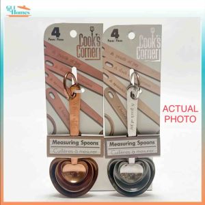 Cooks Corner Heart Shaped Measuring Spoons Stainless Steel Rose Gold or Silver Color