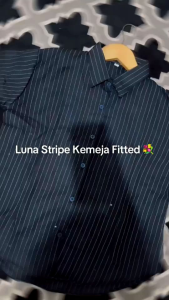 Kemeja Luna Stripe Kemeja Wanita Salur Kemeja Kekinian