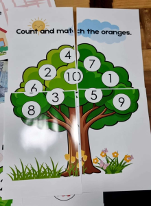Count and match apples activity chart detachable tarpapel photopaper 23x17 inches