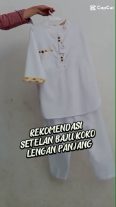 Setelan Baju Koko Putih Anak