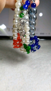 Beaded Strech Bracelet Handmade Glass &Accrylic Bracelet for Women