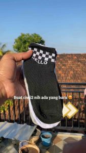 5 Pasang Kaos kaki wanita pendek semata kaki motif hello Dewasa
