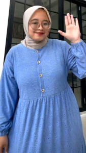 DRESS EDELWAIS - GAMIS WANITA TERBARU KNIT JAGUARD SUSUN KANCING BUSUI LAPIS FULL PURING HYGET