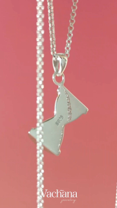 Vachana - Hourglass Roman Numeral Rhodium Plating Sterling Silver 925 Necklace