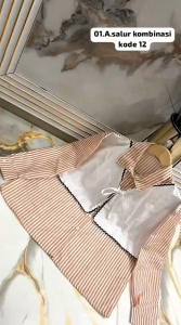 Atasan salur kombinasi/atasan wanita remaja ootd/atasan 2025 wanita elegan/atasan model terbaru/atasan remaja kekinian/atasan wanita