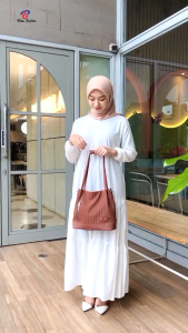 Totebag Maria Strip By Biru Tsabita Totebag wanita/totebag kerja bahan chocoly strip